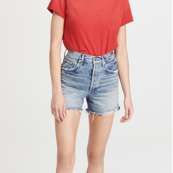 NWT Agolde Dee Ultra High Rise Shorts Size 23 Color Riccochet - Picture 4 of 7